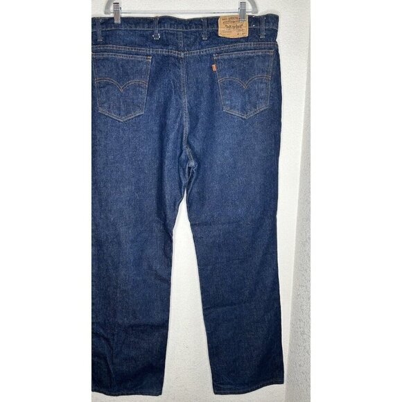 Vintage 70s Levis Jeans Orange Tab Talon 42 Zipper Mens 44x32 Indigo Made in USA - Picture 3 of 13